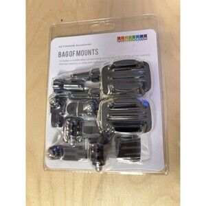 Activeon Camera (example Go Pro) Mount Kit Bag of Mounts Black New